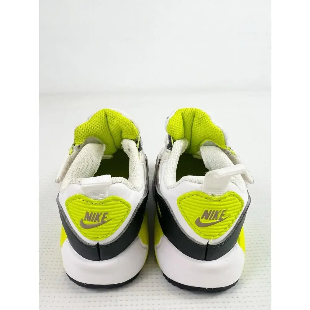 Nike Air Max 90 Easy On Size 6c Toddler Sneakers Retro White Khaki Cyber Green